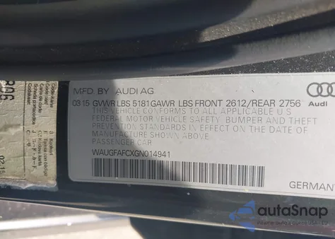 2016 Audi A6 2.0T Premium Plus from USA, damaged, VIN WAUGFAFCXGN014941